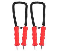 TOYANDONA Lot de 2 Pics à Glace rétractables pour la Marche sur Glace, | Piquets de sécurité pour la pêche sur glace, conception à poinçon rétractable, poignée ergonomique antidérapante pour