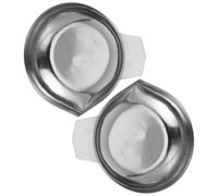 TOYANDONA Lot de 2 Plateaux de Pesée Inoxydables en Acier 10 X 8 Cm pour Balances Électroniques, Supports Miniatures Cuisine et Laboratoire, Accessoire Précis pour Mesure en Carats