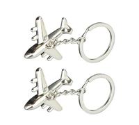 TOYANDONA Lot de 2 Porte-Clés Avion en Alliage Pendentifs pour Clés et Paquet Accessoires Unisexes Solide Présent pour Hommes Femmes et Garçon et Filles Design Original et Symbolique
