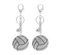 TOYANDONA Lot de 2 porte-clés de volley-ball : breloque de en strass, pendentif de volley-ball à suspendre, souvenir sportif pour sacs à dos et sacs à main