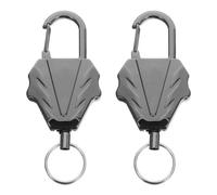 TOYANDONA Lot de 2 Porte-clés Extensibles avec Enrouleur rétractable pour Badge, Porte-clés Portable pour activités de Plein air, Alpinisme, Carte d'identité