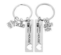 TOYANDONA Lot de 2 porte-clés « Nouvelle maison » : cadeau de pendaison de crémaillère 2026, porte-clés en métal en forme de maison, joli souvenir pour les fêtes et les nouvelles aventures.