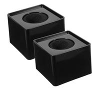 TOYANDONA Lot de 2 Porte-logos pour Microphone en Abs Noir, Support Carré Compact pour Interview et Diffusion, Station de Drapeau Micro Personnalisable, Accessoire Professionnel Léger
