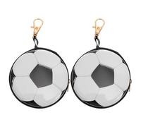 TOYANDONA Lot de 2 Porte-Monnaie en Fer-Blanc Forme de Ballon de Football, Mini Paquet à Main Cartoon, Petit Portefeuille Compact et Léger, pour Monnaie, Clés et Usage Voyage, Présent