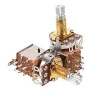 TOYANDONA Lot de 2 Potentiomètres Audio à Fendu Moleté Long 18 Mm B500k pour Guitare et Basse Électrique, Boutons Contrôle Volume et Tonalité, Pièces Détachées pour Accessoires Guitare,