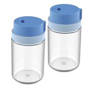 TOYANDONA Lot de 2 Pots à Condiments Rotatifs en Plastique Bleu Kalán, Distributeurs de Poivre et Épices Pratiques Cuisine Maison et Barbecue, Flacons Saupoudreurs Ergonomiques et Faciles