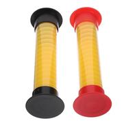 TOYANDONA Lot de 2 Sabliers Minuteurs Sonores 5 Secondes pour Jeux de Société 13 CM Couvercles Rouge et Noir Tubes Jaunes Accessoire Ludique pour Soirées et Classe Sablier de Table