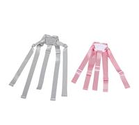 TOYANDONA Lot de 2 Sangles de Sécurité Réglables à Cinq Points pour Poussette et Chaise Haute Bébé Harnais Anti-Chute en Tissu Doux Gris et Rose Ceinture de Remplacement Compatible pour