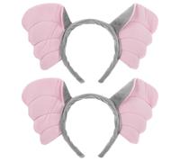 TOYANDONA Lot de 2 Serrage-Têtes Oreilles d'Éléphant en Fil Flexible Ultra-Doux Accessoires Cheveux pour Femmes et Filles Bandeaux Costume Animal pour Halloween Fêtes et Cosplay Taille
