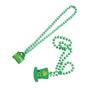 TOYANDONA Lot de 2 set de Colliers de Perles Verts Saint-Patrick Accessoires Festifs Légers et Sûrs Pendentifs Tasse et Chapeau Décorations de Fête Adaptées aux Concerts Bars et