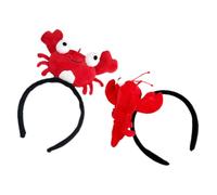TOYANDONA Lot de 2 Set de Serrage-têtes Homard et Crabe en Peluche Douce, Taille Adulte, Accessoires pour Cheveux Femme, Bandeaux D’antenne pour Fête, Cosplay et Déguisement Pirate,