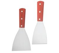 TOYANDONA Lot de 2 Spatules Cuisine en Acier Inoxydable avec Manche en Bois Résistant Chaleur, Bords Biseautés pour Retourner et Griller, Outil Polyvalent Cuisine Domestique et