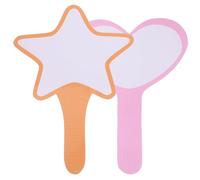 TOYANDONA Lot de 2 Tableaux de Score Effaçables en Mousse, Mini Tableaux Blancs Portables Recto Simple, 1 Orange Étoile 1 Rose Cœur, Accessoire Arbitre pour Notation et Vote Sportif