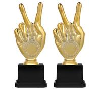 TOYANDONA Lot de 2 trophées Coupe en Plastique doré pour Enfants - Récompense pour compétitions Sportives et activités physiques