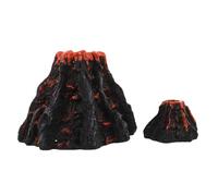 TOYANDONA Lot de 2 Volcans en Résine Réalistes Décoration Aquarium Diffuseur d'Oxygène Intégré Grand et Petit Modèles Accessoire D’Oxygénation pour Aquarium de Maison ou Bureau Décor