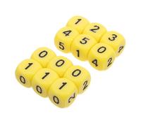 TOYANDONA Lot de 20 Dés Mathématiques Numérotés 0-5 en Acrylique Jaune 16 Mm à 6 Faces Coins Arrondis Dés de Plateau Éducatifs pour Garçon et Filles Pédagogiques pour École et Maison