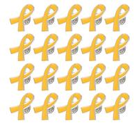 TOYANDONA Lot de 20 Épinglettes Émaillées en Alliage Jaune Ruban de Sensibilisation Caritative Accessoires pour Campagnes de Santé et Dons Badges Événementiels Polyvalents