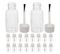 TOYANDONA Lot de 20 Flacons Vides pour Nail Art en Pet Transparent 20 Ml avec Pinceau Intégré, Flacons Rechargeables pour Huile Cuticules et Vernis à Ongles, pour Manucure et Voyage