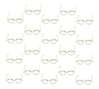 TOYANDONA Lot de 20 Lunettes De Poupée Mini en Métal Doré, Monture Fil Métallique Taille 4, Accessoires D’Habillage Créatifs pour Poupées Et Projets DIY, Décorations pour Déguisement