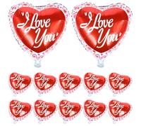 TOYANDONA Lot de 25 Ballons en Aluminium de Cœur Rouge Décoration de Mariage et Saint-Valentin Ballons en Film D’Aluminium Résistants pour Fête Accessoires Photo Romantiques et