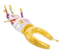 TOYANDONA Lot de 25 Serrage-Têtes Gonflables pour Fête d'Anniversaire Garçon et Filles Bandeaux à Thème « Joyeux Anniversaire » Taille Moyenne Film Aluminium Résistant Accessoires Photo