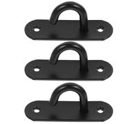 TOYANDONA Lot de 3 Ancrages Muraux en Acier Inoxydable Noir Support de Fixation pour Bandes de Résistance et Sangles de Yoga Grand Modèle sans Vis Accessoires pour Station D’Exercice et