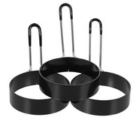 TOYANDONA Lot de 3 Anneaux à Omelette en Acier Inoxydable, Antiadhésifs et Faciles à Utiliser, pour Cuisiner en Famille et Réaliser des Œufs Ronds