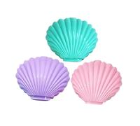TOYANDONA Lot de 3 Boîtes à Bonbons de Coquillage, Coffrets Multifonctions en Plastique Rigide, Coloris, Violet Clair et Vert, Contenant Décoratif pour Mariage, Shower et Rangement Bijoux