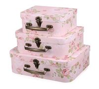 TOYANDONA Lot de 3 Boîtes de Rangement en Carton Motif Floral, Tailles Petite à Grosse, Finition Mate, Valises Décoratives pour Fleurs et Présents, Usage Mariage, Anniversaire, Fête