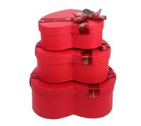 TOYANDONA Lot de 3 Boîtes Présents Forme Cœur en Papier Résistant Rouge, Tailles Petit, Moyen et Grand, Boîte Décorative pour Bonbons et Souvenirs, Emballage Saint-valentin et Anniversaire