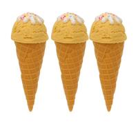 TOYANDONA Lot de 3 cônes de Glace artificiels, réplique de modèle de Glace, Accessoire de présentation de Dessert, Jeu de Simulation, Nourriture pour magasins, décoration de fête