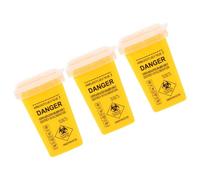 TOYANDONA Lot de 3 Conteneurs de Sécurité Jaunes pour Objets Tranchants avec Couvercle à Charnière Unité D’Élimination des Compacte et Portable Collecteur de Déchets pour Usage et Voyage