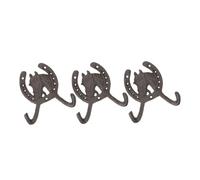 TOYANDONA Lot de 3 Crochets Muraux en Fer à Cheval en Fonte Patères Multifonctions 123×12 CM Support Mural Solide pour Vêtements Outils et Décoration de Mariage Organisateur Compact