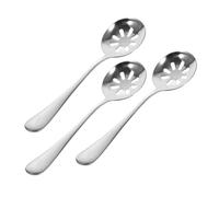 TOYANDONA Lot de 3 Cuillères à Trous en Acier Inoxydable, Grandes Cuillères de Service Multifonction Cuisine, Égouttage, Ustensiles de Table Robustes Adaptés au Service et Buffet