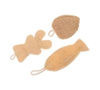 TOYANDONA Lot de 3 Éponges Exfoliantes Naturelles en Luffa Bain Corps, Outil de Bain Doux pour Femmes et Hommes, Nettoyant Naturel et Gommant, Accessoires de Polyvalents