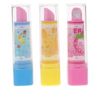 TOYANDONA Lot De 3 Gommes À Lèvres Mignonnes Et Originales Forme Aléatoire pour Enfants Crayon Fruits Mini Gomme Couleur Aléatoire
