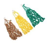 TOYANDONA Lot de 3 Mangeoires à Foin Suspendues pour Petits Animaux, Filets en Polyester Colorés, Pochette à Foin pour Cage de Lapins, Cochons D’Inde et Chinchillas, Support Pratique