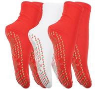 TOYANDONA Lot de 3 Paires de Chaussettes Auto-chauffantes Confortables et Lavables, Semelle Antidérapante Zones de Massage, Élastiques, pour Hommes et Femmes, pour Ski, Randonnée et Sports