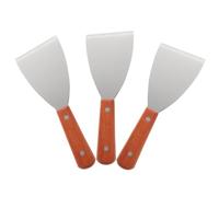 TOYANDONA Lot de 3 Petites Pelles à Steak Triangulaires en Acier Inoxydable Manche en Bois Grattoir Cuisine Portable pour Plaque de Cuisson et Pâtisserie Outil Ménager Multifonction pour