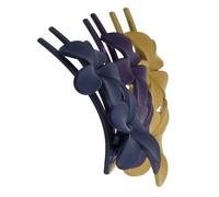 TOYANDONA Lot de 3 Pinces à Cheveux Alligator Décoratives de Fleur Grandes Tailles Couleurs Violet Bleu Jaune pour Cheveux Longs et Épais pour Donner du Volume Fleuries pour Femmes