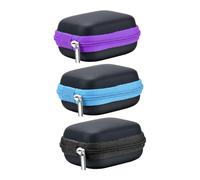 TOYANDONA Lot de 3 Pochettes de Transport Rigides en EVA pour Huiles Essentielles 5 ML Organiseur de Voyage Compact 6 Flacons Étui de Rangement Portable Bleu Violet et Noir