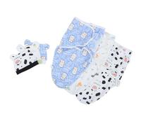TOYANDONA Lot de 3 Set de Sets de Couvertures D'emmaillotage en Coton Doux pour -né Bonnets Assortis, 6 Pièces, Emmailloter Bébé, Lange pour Bébé Fille, pour Nuit et Crèche
