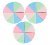 TOYANDONA Lot de 3 sets de Éponges à Maquillage en Latex Colorées Forme Triangulaire Réutilisables et Polyvalentes pour Application Sèche et Humide du Fond de Teint Kit 24 Pièces