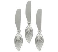 TOYANDONA Lot de 3 Spatules à Beurre en Alliage de Zinc, Coupe-Fromage Ergonomique Forme Feuille, Racloir à Beurre Multifonction Cuisine et Décoration Pâtisserie, Outil Pratique pour