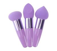 TOYANDONA Lot de 3 Stylos à Maquillage Multifonctionnels à Petite Tête en Éponge Double Usage Applicateurs Secs ou Humides Couleur Violette pour Voyages et Application Précise du Fond de