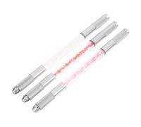 TOYANDONA Lot de 3 Stylos à Sourcils Brodés à Double Pointe en Métal Couleurs Assorties Stylo Maquillage pour Sourcils Outils Multi-Usages pour Tatouage et Épilation Fournitures