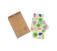 TOYANDONA Lot de 3 Tissus de Conservation des Aliments à la Cire d'abeille Réutilisables en Coton Biologique Motif Violet Floral Emballages Alimentaires Écologiques pour Fruits Légumes