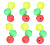 TOYANDONA Lot de 30 Flotteurs de Pêche en Mousse Haute Visibilité Anneau en Cuivre Taille 7 Couleurs Jaune Rouge Vert Bouées Rondes pour Canne à Pêche et Marquage en Surface Accessoires