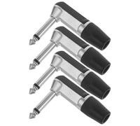 TOYANDONA Lot de 4 adaptateurs Jack Mono pour Microphone 6,5 mm, connecteur à Angle Droit, fiches de soudage Robustes pour câbles de Haut-parleurs de Guitare, équipement Audio