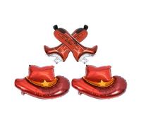 TOYANDONA Lot de 4 Ballons en Aluminium Thème Far West 2 Ballons Chapeau de Cowboy Décoration Fête D’Anniversaire Western Accessoires Gonflables pour Fête Western